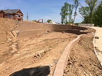 Terraced retaining wall construction Terraced retaining wall construction